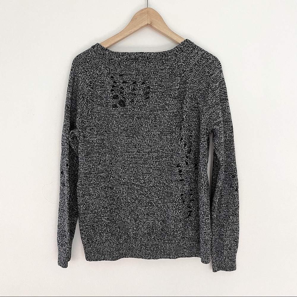 Express Distressed Zipper Sweater - Picture 2 of 6